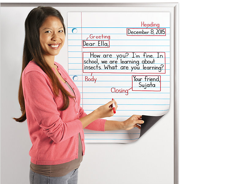 6 PC Magnetic Jumbo Dry Erase Lined Paper Charts