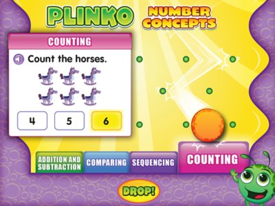 Number Concepts Plinko Game Interactive CDROMs at Lakeshore Learning