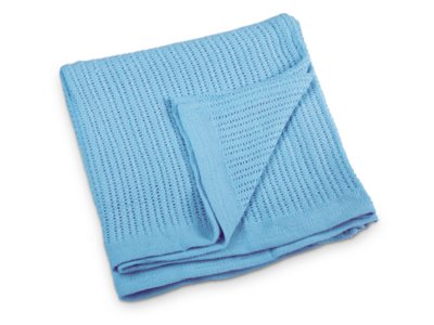 Cotton Thermal Cot Blanket - Set of 12 - Blue