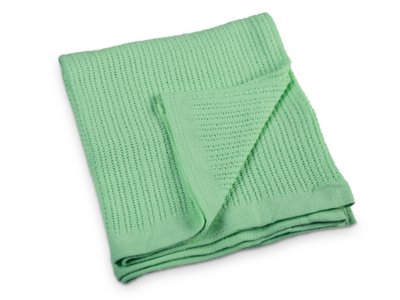 Cotton Thermal Cot Blanket Set of 12 Green at Lakeshore Learning