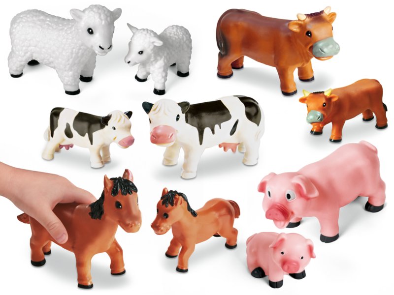 Pack of 24 Large Toy Vinyl Farm Animals Assorted Styles Bulk 