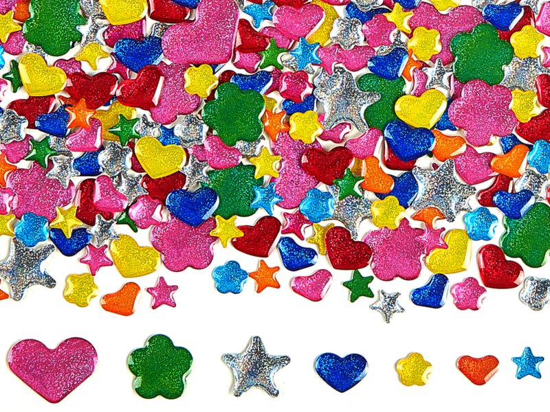 Easy-Stick Glitter Shapes - Set of 600 at Lakeshore Learning