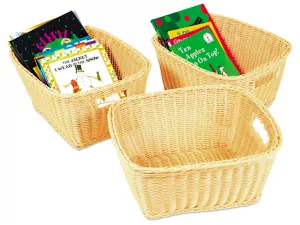 Plastic Book Baskets&nbsp;- Set&nbsp;of&nbsp;3