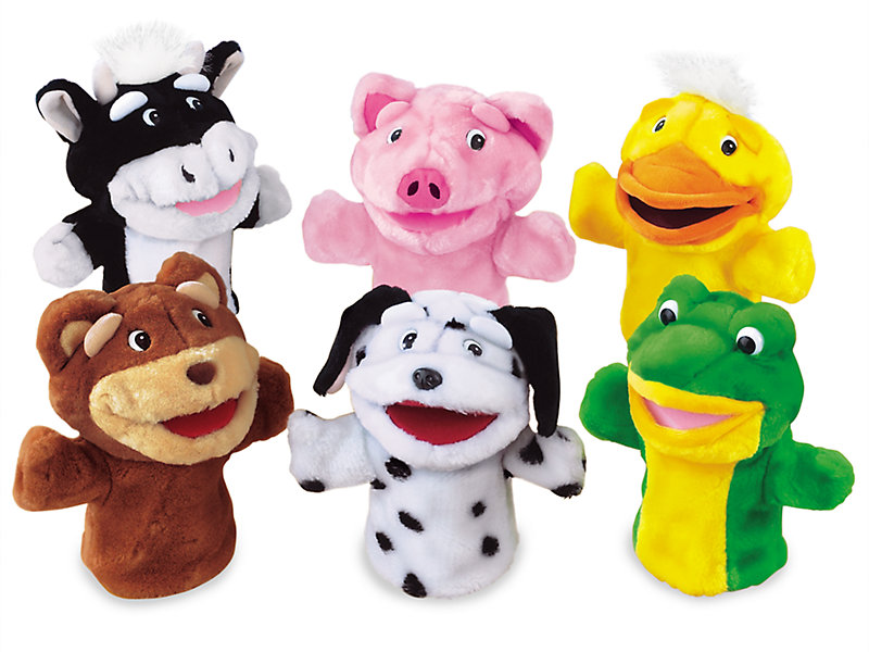 Animal Hand Puppet with Working Mouth for Imaginative Play Plush toy animal 1 Pack of 4 