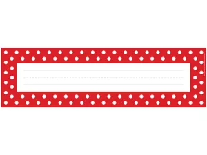 Red Polka Dot Double-Sided Nameplates