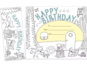 Color Me! Double-Sided Bookmark Birthday Certificates