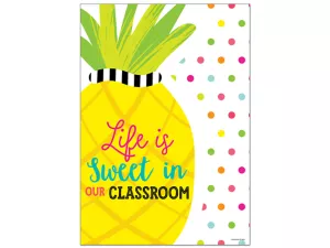 Simply Stylish Tropical Life Is Sweet in Our Classroom Poster