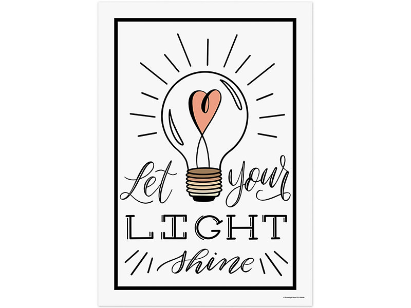 LET YOUR LIGHT Shine Door Decor Bulletin Board Kit Card Stock Poster  Classroom Letters Quote Sign Faith-based Classroom Decor 