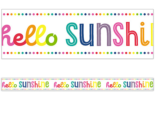 CD 108360 Hello Sunshine Bright Colorful Straight Trim Bulletin Board Trimmer 