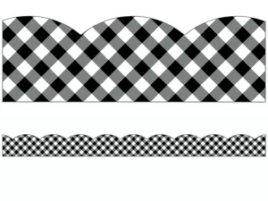 Woodland Whimsy Gingham Scalloped Border
