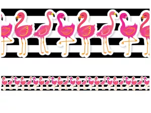 Simply Stylish Tropical Flamingo Border
