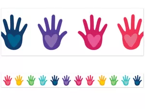 One World Colorful Hands Border