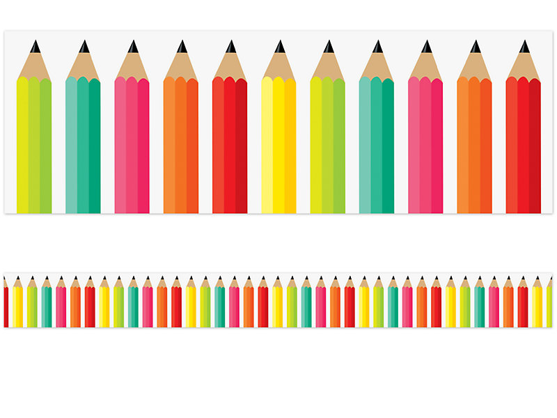 Black, White & Stylish Brights Pencil Border at Lakeshore Learning