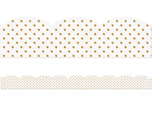 Simply Boho Gold Polka Dot Scalloped Border