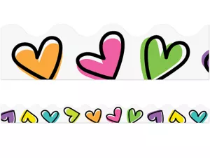 Kind Vibes Doodle Heart Scalloped Border