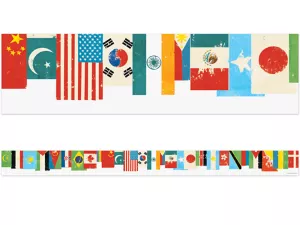 All Are Welcome World Flag Border