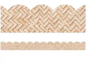 True to You Woven Bamboo Scalloped Border