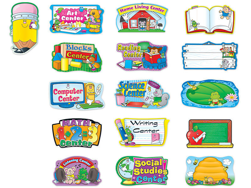 Learning Center Labels Bulletin Board Set at Lakeshore Learning
