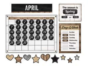 Industrial Chic Calendar Bulletin Board Set