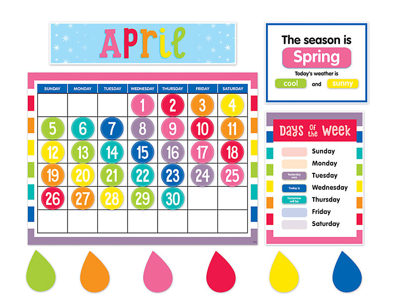 Hello Sunshine Calendar Bulletin Board Set at Lakeshore Learning