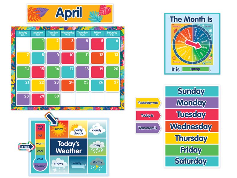 One World Calendar Bulletin Board Set at Lakeshore Learning