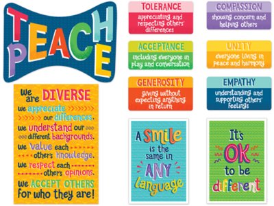 One World Teach Peace Bulletin Board Set at Lakeshore Learning