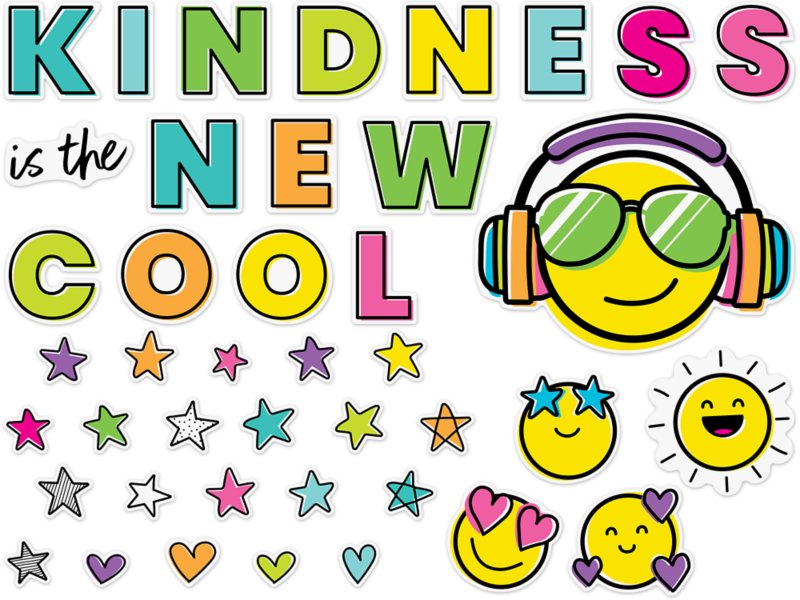 Kind Vibes Smiley Faces Motivational Stickers - Tools 4 Teaching