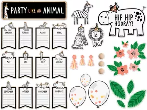 Simply Safari Birthday Bulletin Board Set