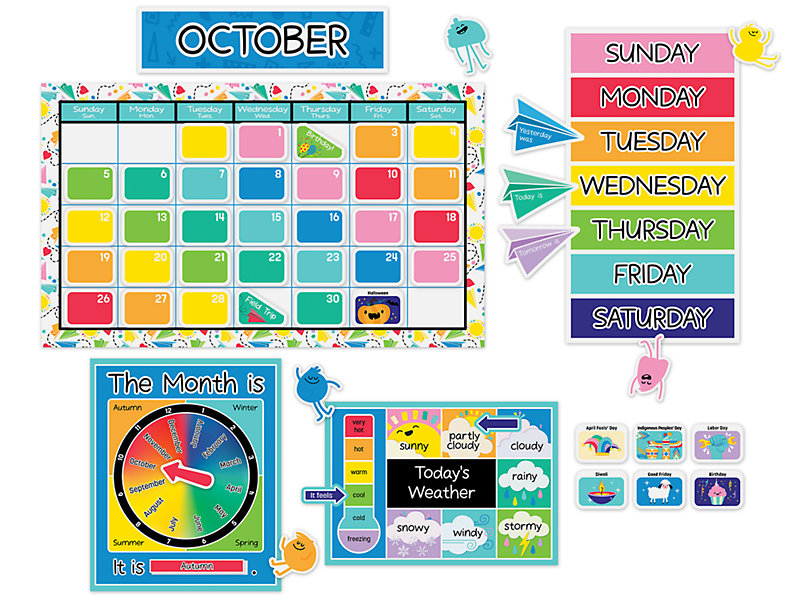 Lakeshore Happy Place Calendar Bulletin Board Set