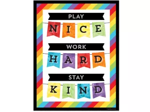 Celebrate Learning Play Nice, Work Hard, Stay Kind Poster