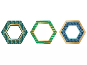 One World Foil Hexagon Accents