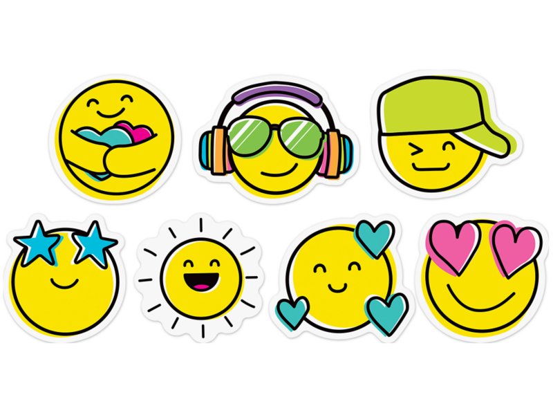 Kind Vibes Smiley Faces Motivational Stickers - Tools 4 Teaching