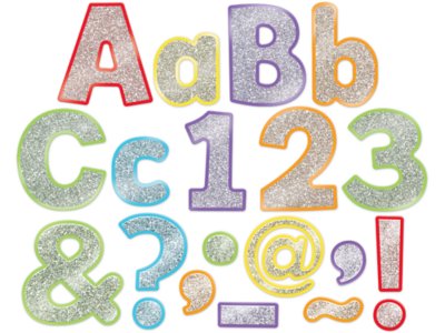 Sparkle & Shine Silver Glitter 4" PunchOut Letters at Lakeshore Learning
