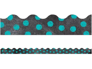 Chalk It Up! Turquoise Polka Dot Scalloped Border
