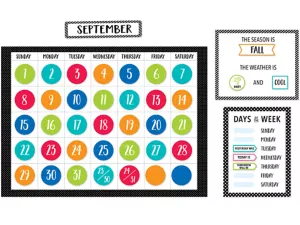 Pop of Color Calendar Bulletin Board Set