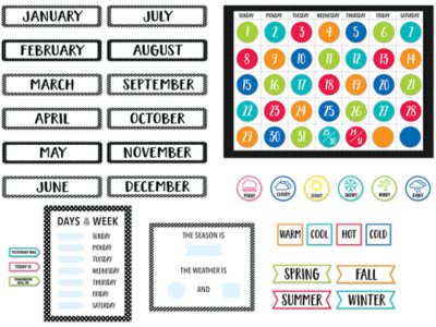 Pop of Color Calendar Bulletin Board Set