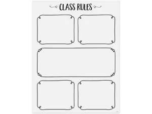 Black&nbsp;& White Classroom Rules Poster