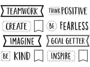 Black&nbsp;& White Motivational Bulletin Board Set