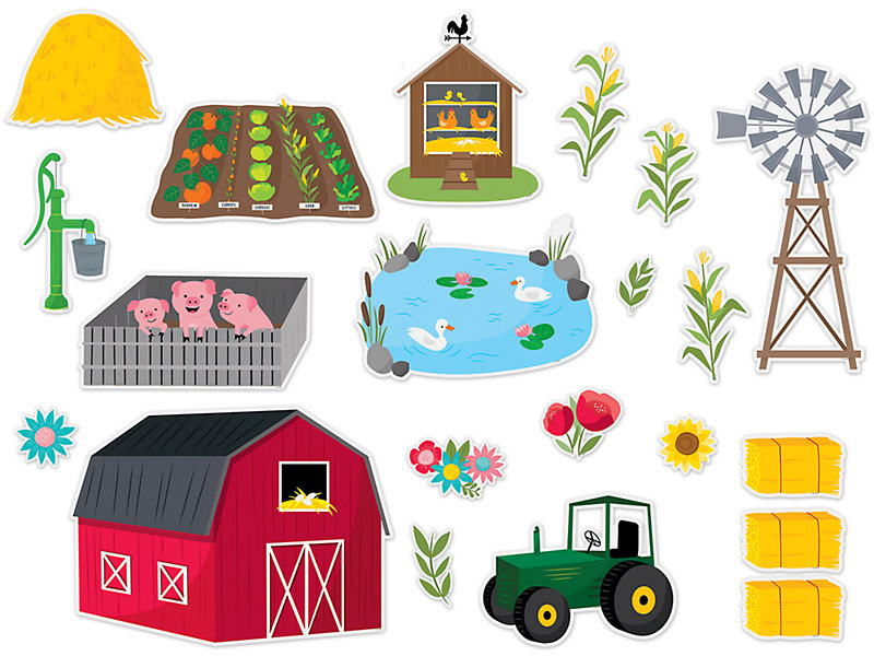 Educational 65 Pieces Welcome to the Farm Bulletin Board Set