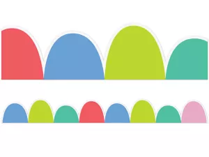 Rainbow Doodles Scalloped Border