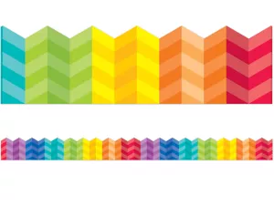 Painted Palette Rainbow Chevron Border