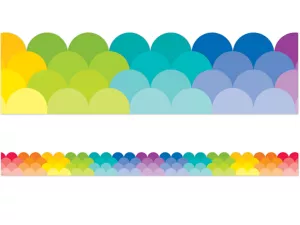 Painted Palette Rainbow Scalloped Border