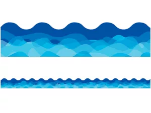 Waves of Blue Scalloped Border
