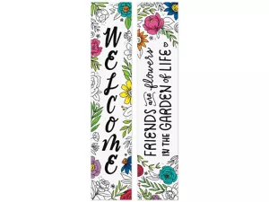 Bright Blooms Welcome Double-Sided Banner