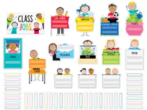 Stick Kids Classroom Jobs Bulletin Board Set