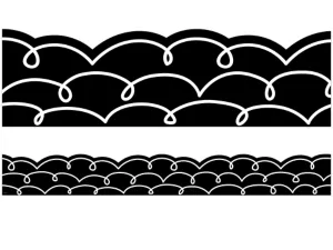 Loop-De-Loop Black&nbsp;& White Scalloped Border