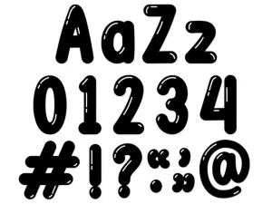 Black Bubble 4" Punch-Out Letters