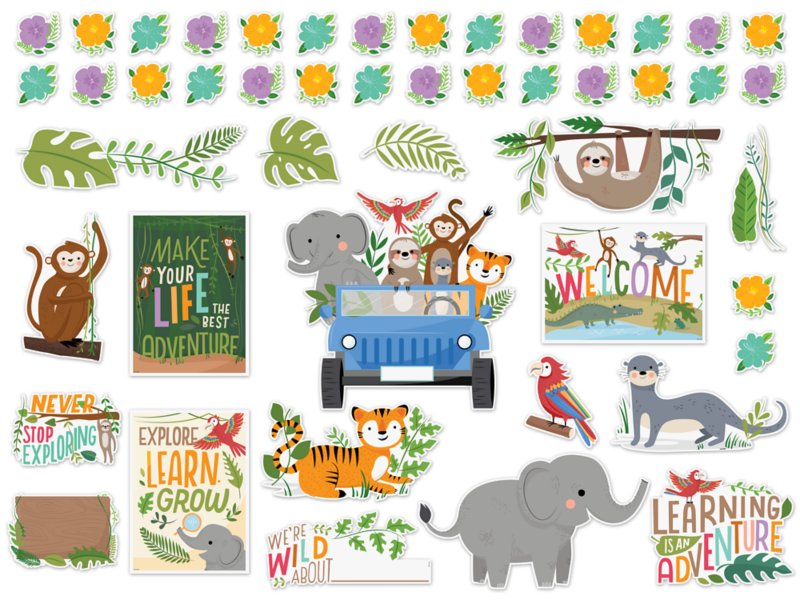 Jungle Friends Motivational Bulletin Board Set at Lakeshore Learning