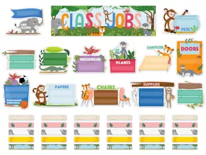 Jungle Friends Classroom Jobs Bulletin Board Set