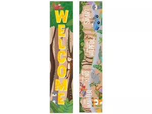 Jungle Friends Double-Sided Welcome Banner